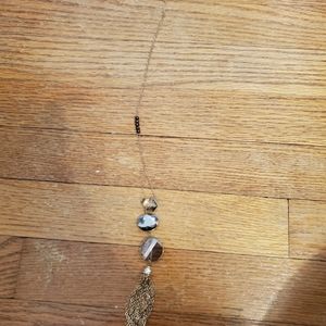 Long pendant necklace with tassels NWT